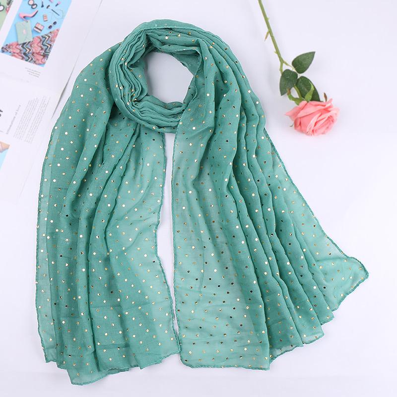 Women Plain Lurex Glitter Loop Dot Viscose Scarf Ladies Shimmer Shawls and Wraps Pashmina Stole Muslim Hijab Sjaal 180*70Cm