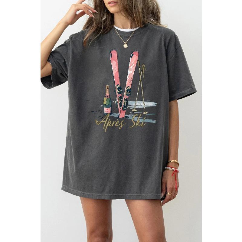 

Womens Retro Après Ski Lover TShirt Unisex Cotton Streetwear Oversized Loose Short Sleeve Suitab Graphic T Shirts 3XL