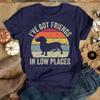 Cute Dachshund I've Got Friends In Low Places Printed T-Shirts Women Short Sleeve Funny Round Neck Tee Shirt Tops