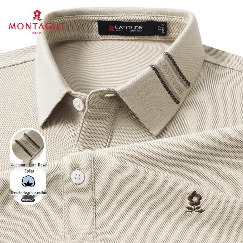 MONTAGUT Men s Breathable Pique Embroidered Polo Shirt 50