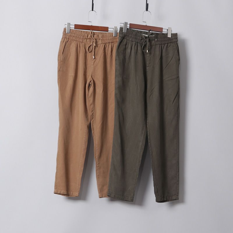 

Купраммоний Эластичная талия Узкая версия Драпированные брюки Кулиска Army Green 40