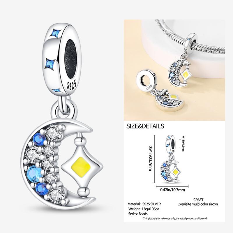 New In Star Moon Sun Series Charm Beads Fit Pandach Original Bracelet Women Copper Pendant Bead Jewelry Gift