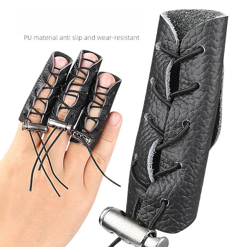 Bow and Arrow Finger Guard Double-layer Thickened Archery Reflex Bow Independent Finger Guard Sports Fitness Elastic Adjustable Bow and Arrow Guard