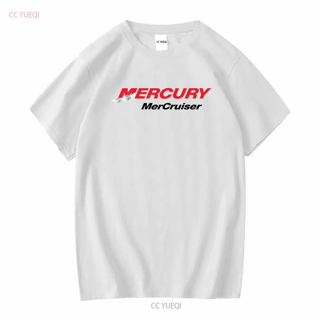 Mercury MerCruiser Outboard Motor Logo White T Shirt Boating Long or Short Sleeves Vintage Washed Soft Top For Everyday Wear