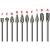 3x6mm Hartmetall-Fräser Rotationsfeile Bohrer Die-Grinder Schnitzwerkzeug Doppelschnitt Solide Elektrowerkzeuge Metall Holz Fräser