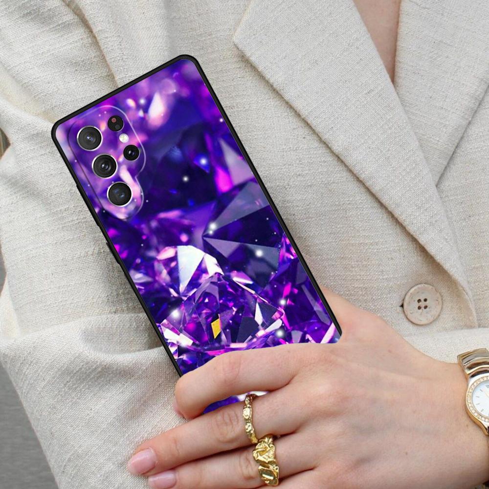 Diamond Crystal Pattern Cell Phone Case for Samsung Galaxy S26 Ultra S25 S24 S23 S22 S21 S20 Note10 Cover