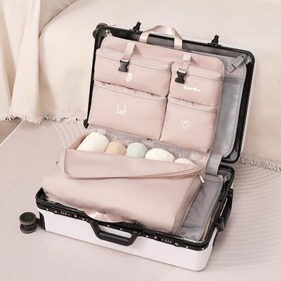 Závěsná úložná taška na balení kostek Velká kapacita 5 přihrádek Zapínání na zip Lze prát v pračce Rozšiřitelná taška na balení kostek