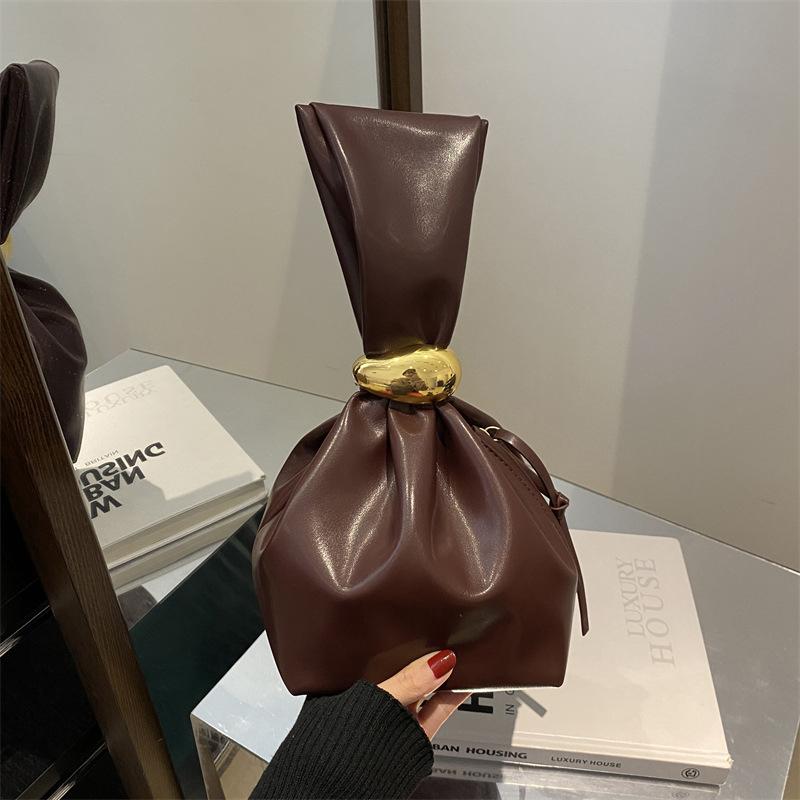 

Мини сумка из искусственной кожи подмышку с плиссировкой для женщин Дизайнерская женская ретро сумка через плечо Сумки и кошельки кофейный