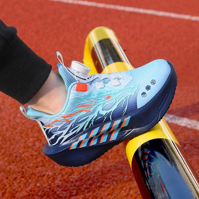 Youth Style Shoes Boys Breathable Mesh Running Shoes Kids Lightweight Sport Sneakers With Rotating Buckle