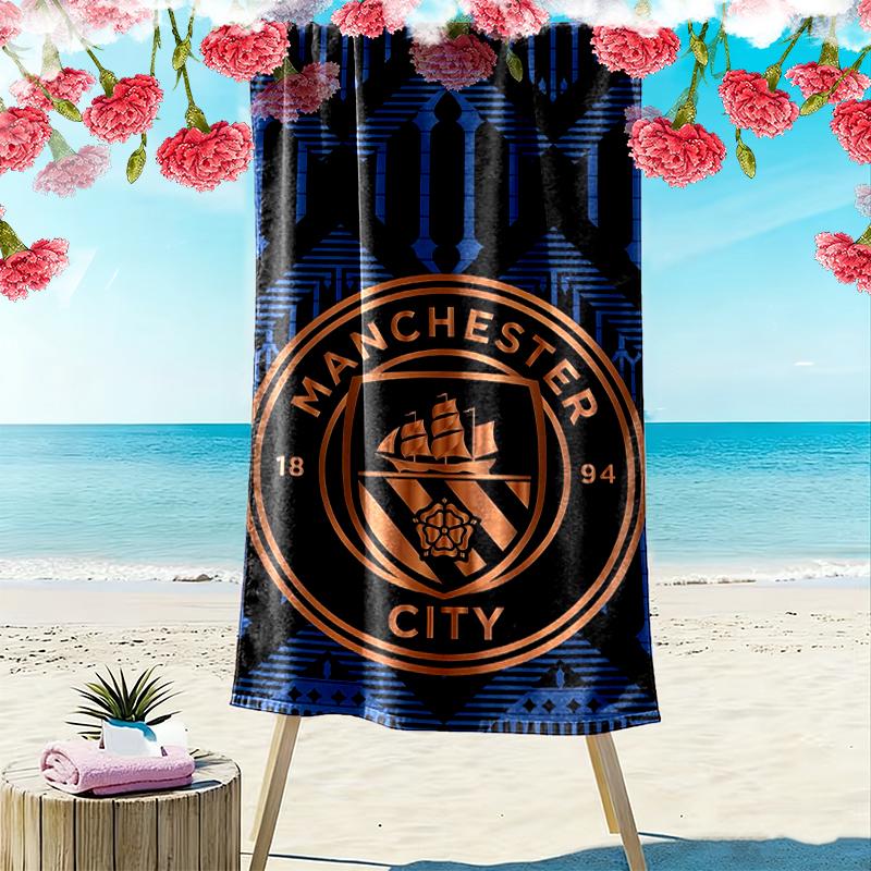 1pz Telo Mare Manchester United Manchester City Regalo di Compleanno Ideale per la Famiglia, Un Telo Mare Vivace Adatto per Attività all'Aperto