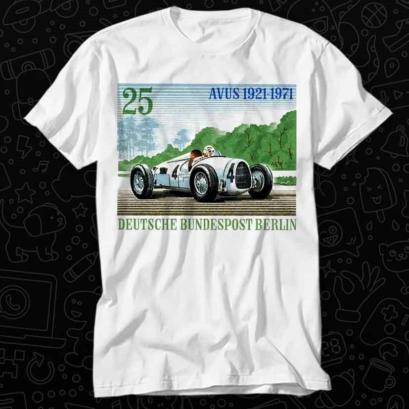 

1971 Germany Avus Automobile Race Stamp T Shirt 528 4XL