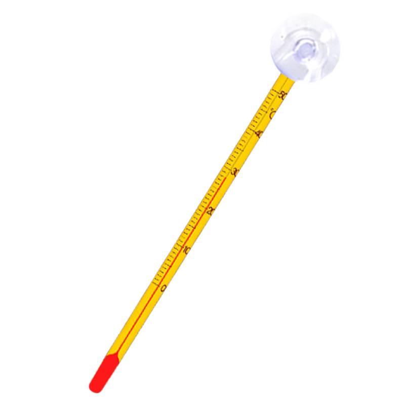 Aquarium Glass Thermometer with Suction Cup - White & Yellow Rods for Accurate Temperature Measurement