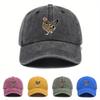 Hen Print Baseball Cap Men Women Retro Flat Hat Adjustable Slouchy Design For Cycling Mountaineering Cozy Snapback Outdoor Cap
