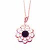 Purple Gold Shiny Hollowed-Out Flower Pendant, Simple High-End Temperament, Colored Gold-Plated Rose Gold Necklace.
