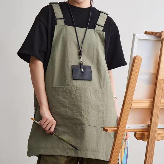 Waterproof Kitchen Apron Unisex Vest Style Apron Household Kitchen Workwear for Cooking Painting Coffee Shop