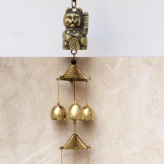

Retro Alloy Wind Chime With Pixiu And Qilin Ornaments One Size