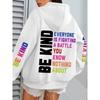 Sei nett Hoodies Damen Buchstaben Drucke Winter Fleece Warm Kapuzenpullover Street Tasche Locker Sweatshirts Freizeit All-Match Damen Kleidung