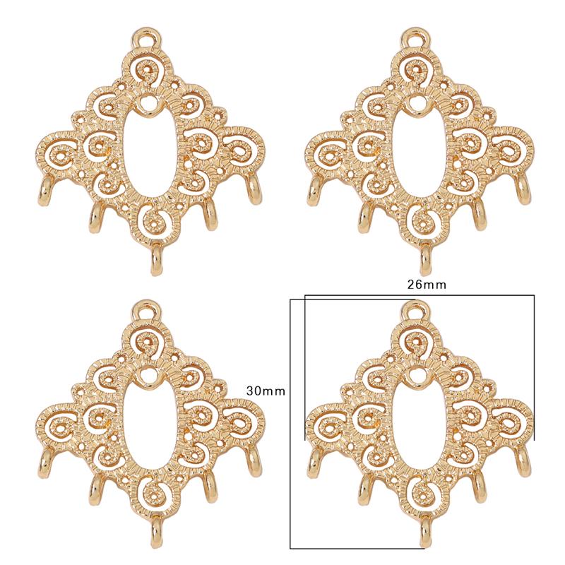 Copper Alloy Charm Pendants for Earrings Necklace DIY Jewelry Making Accessories