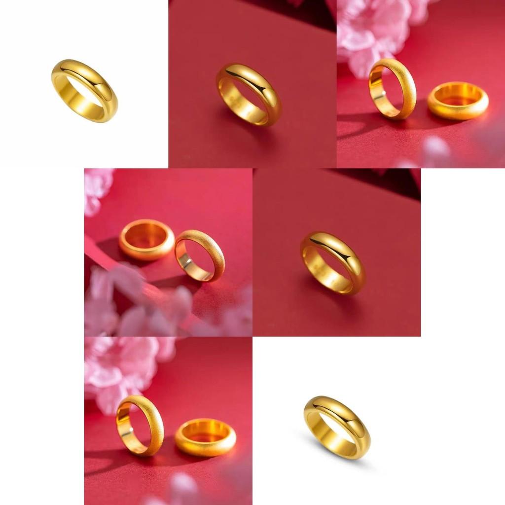 Unique Thick Solid Circle Ring For Couples In Luxurious Gold Plated Brass With Geometric Design