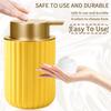 Foaming Hand Soap Dispenser, Kitchen Soap Dispenser with Gold Soap Pump, Ceramic Foam Soap Dispenser for Bathroom,11OZ Refillable Soap Dispenser for