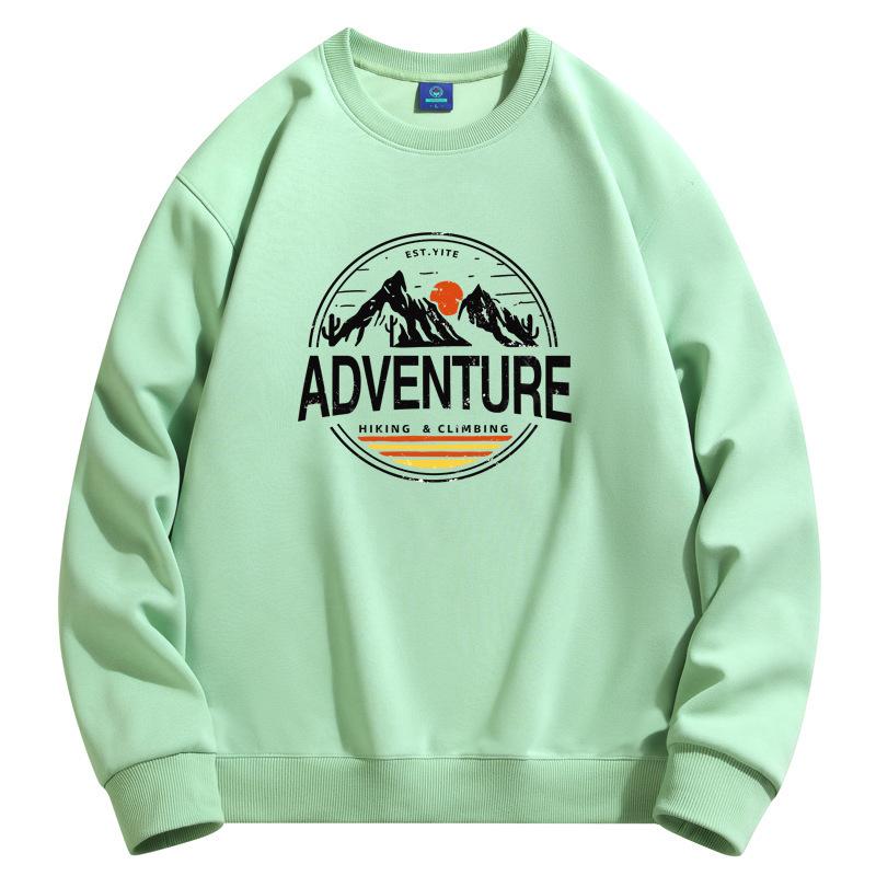 Mountain Peak Pattern Men's Round Neck Sweatshirt Man Casual  Long Sleeve Pullovers Large Size