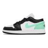 Zapatillas Air Jordan 1 Low GS Green Glow para Niños Blanco Negro 553560-131