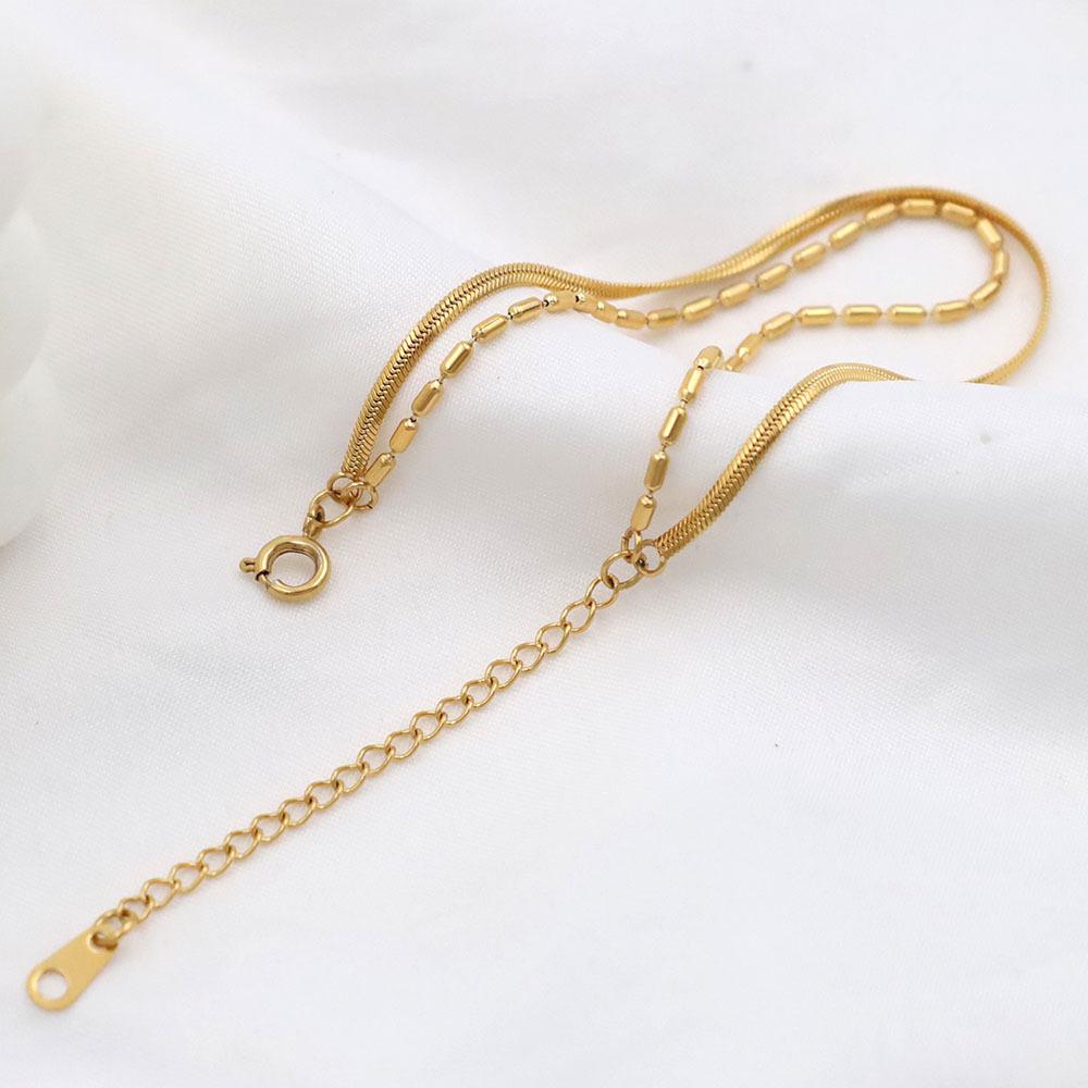 Temperament Niche Metal Does Not Fade Girls Girlfriends Gift Double Chain Snake Bone Chain Titanium Steel Bracelet