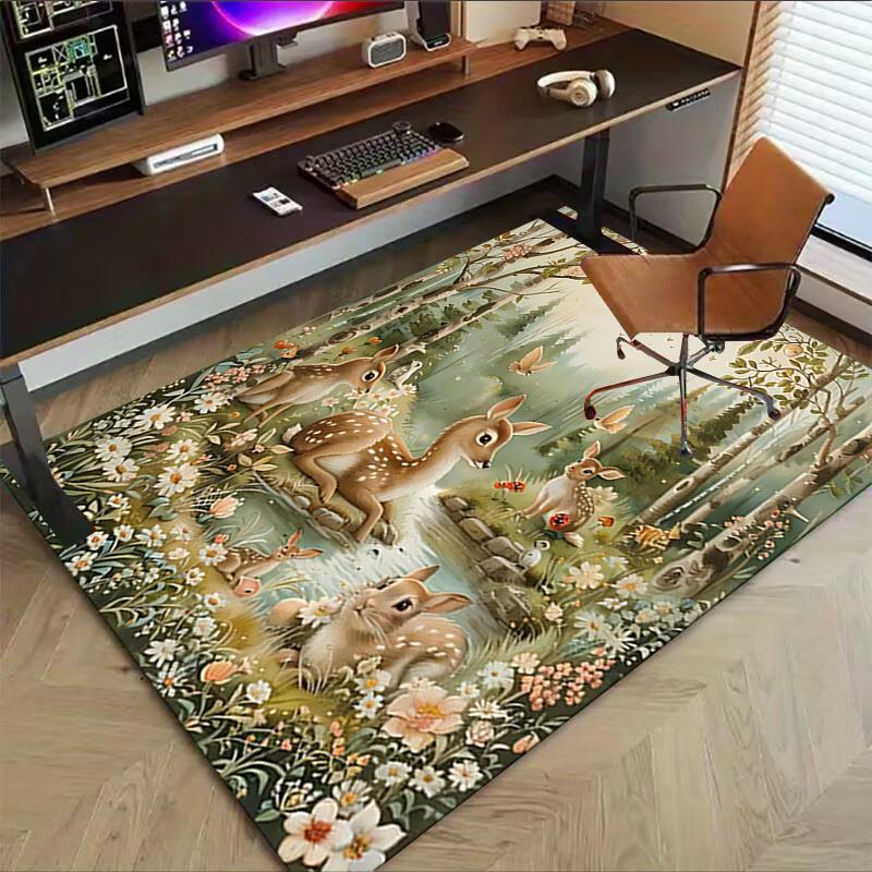 1PC Forest Animals Extra Large Non Slip Floor carpet, Office, family, bedroom Large Area Rug Indoor Rugs, Vibrant Colors