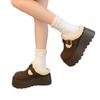 Thick-bottomed bag head, half slippers, outer wear, autumn and winter new lazy plush Birkenstock cotton mop