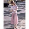 New Chinese Style Disc Button Shirt & Pleated Skirt Set