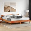 VidaXL Bed Frames and Headboards, Double Bed with Slat Base, Adult Bed, Bedroom Furniture, Brown Wax 3216214