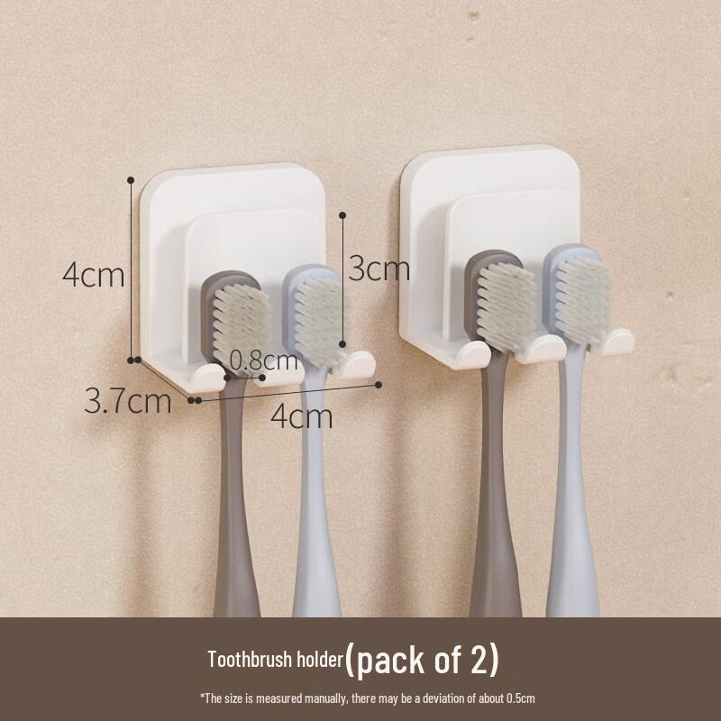 LIEI No-Punch Suction Wall Toothbrush & Makeup Organizer