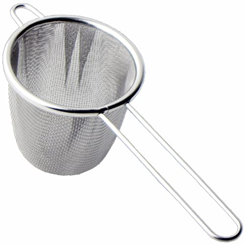 Nagao Tea Strainer, Deep Type, Double Mesh, Large, 18-8 Stainless Steel, Made In Japan, Silver