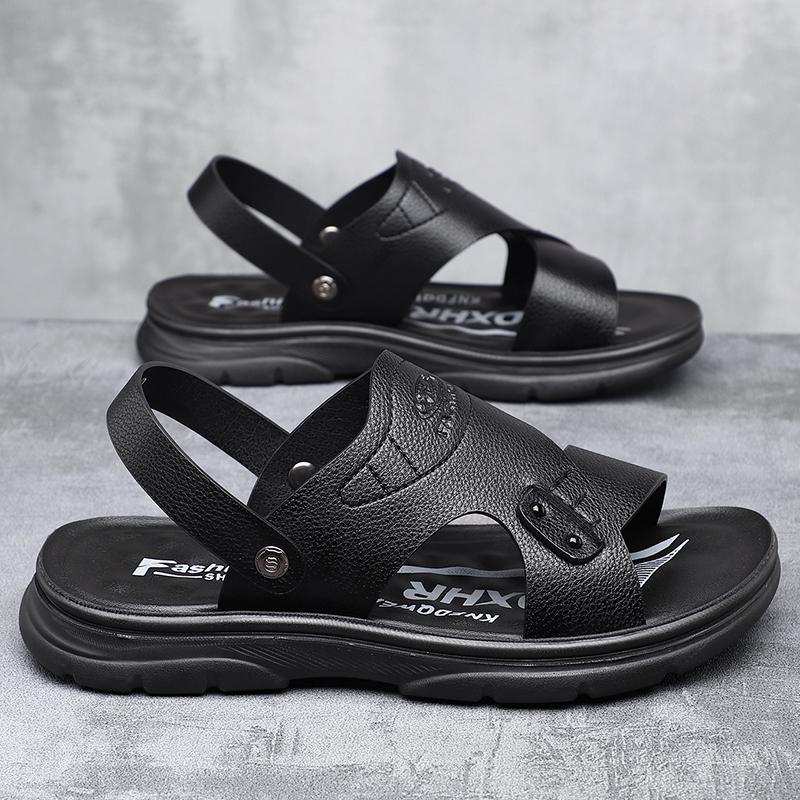 Non Slip Mens Summer Slippers Outdoor Casual Sandalias Breathable Beach Shoes Comfy Walking Sandals Dual-Purpose Male Half Drag
