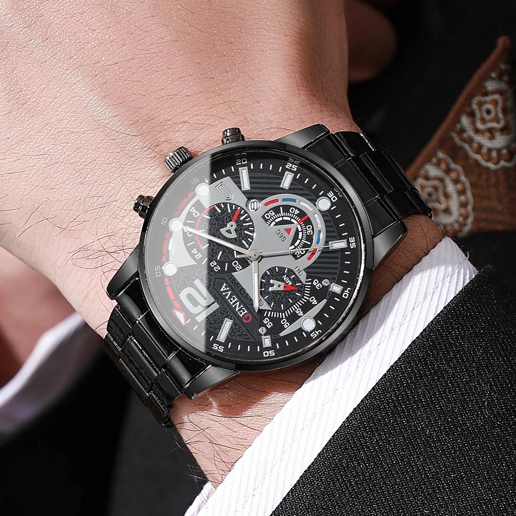 3 STÜCKE Herren Business Uhren Mode Stahlband Herren Analog Quarzuhren Set Relogio Masculino Reloj Hombre