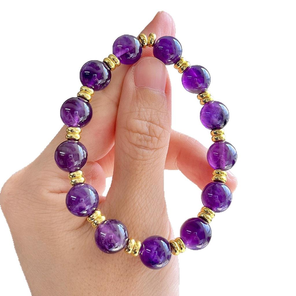 10Mm Natural Royal Purple Grape Amethyst Bracelet Bracelet Jewelry