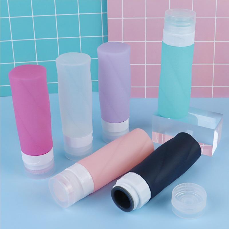 Silikonowe butelki podróżne na kosmetyki Butelki podróżne Szczelne butelki na szampon podróżny Butelki podróżne 3 uncje Płynne akcesoria podróżne do napełniania