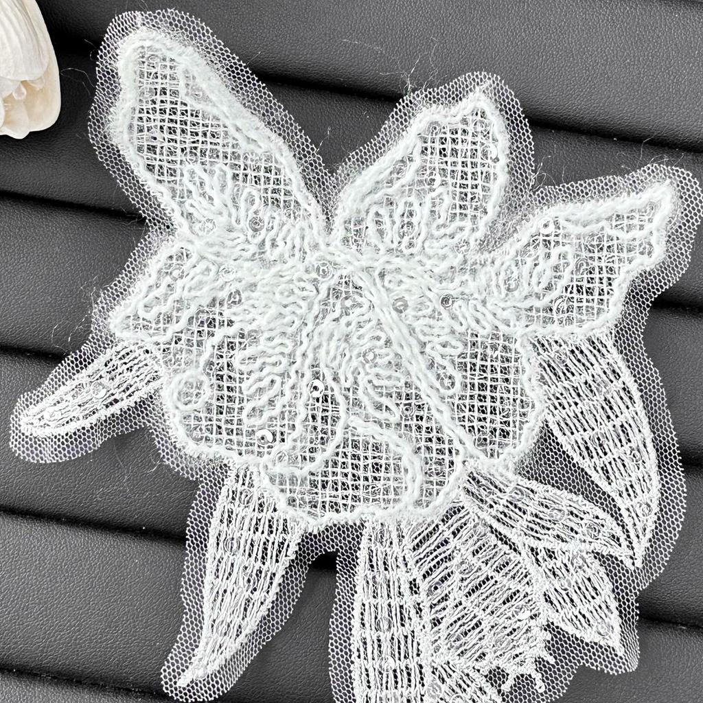 Computer Embroidery Mesh Sequin Lace Diy Accessories Dress Dance Suit Cloth Patch