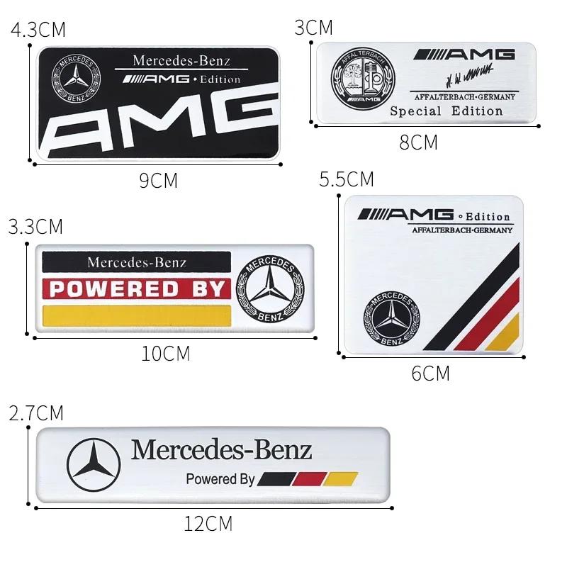 AAVV1 Car Aluminum Sticker Emblem Badge Decals Accessories For Mercedes-Benz A/B/GLA/CLA Smart AMG W108 W124 W126 W140 W168 W169 W176