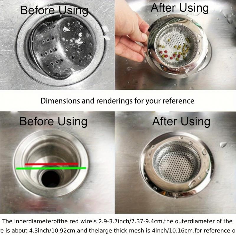 2 Piece Stainless Steel Kitchen Sink Strainer with Lid - Durable Odor Removal Drain FilterSuitable for Vegetable Washing Basin