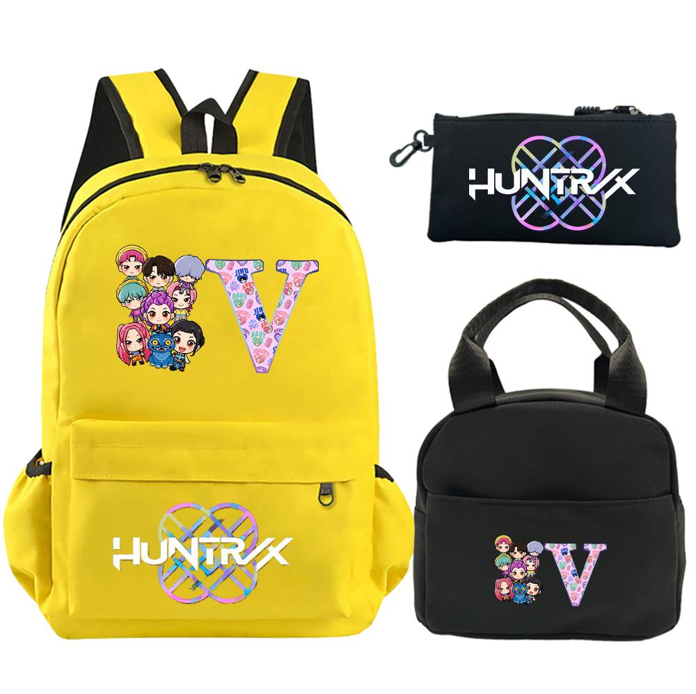 3Pcs/set 26 English Letter Printed Backpack Shoulder Bag Pencil Case for Teenager Student Boy Girl Schoolbag Large Capacity Waterproof Bookbag Gift