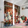2 Stück, 2D-Flachdruck Minimalistische Vorhänge Weihnachtsmann und Schneemann Party (2) Vielseitiger Stoff (ohne Stange) Außendekorationen