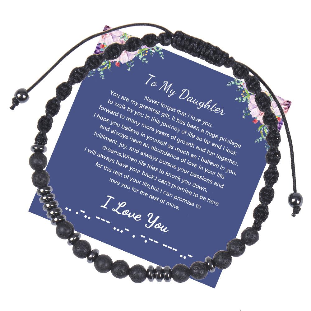 JYL TS Bracelet Morse Code  Family Gift Beaded Transmits Love & Protective Blessings