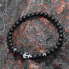 New Anchor Bracelet For Men Black Hematite Stone Healing Braclet Natural Tiger Eyes Lava Beaded Braslet Lucky Red Howlite Joias