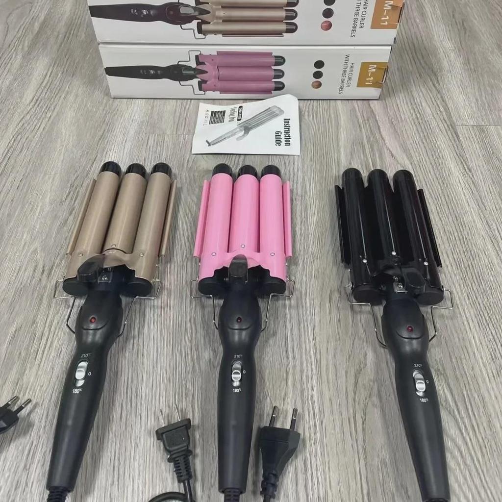 Three-Tube Water Ripple Curling Iron with Electric Plywood