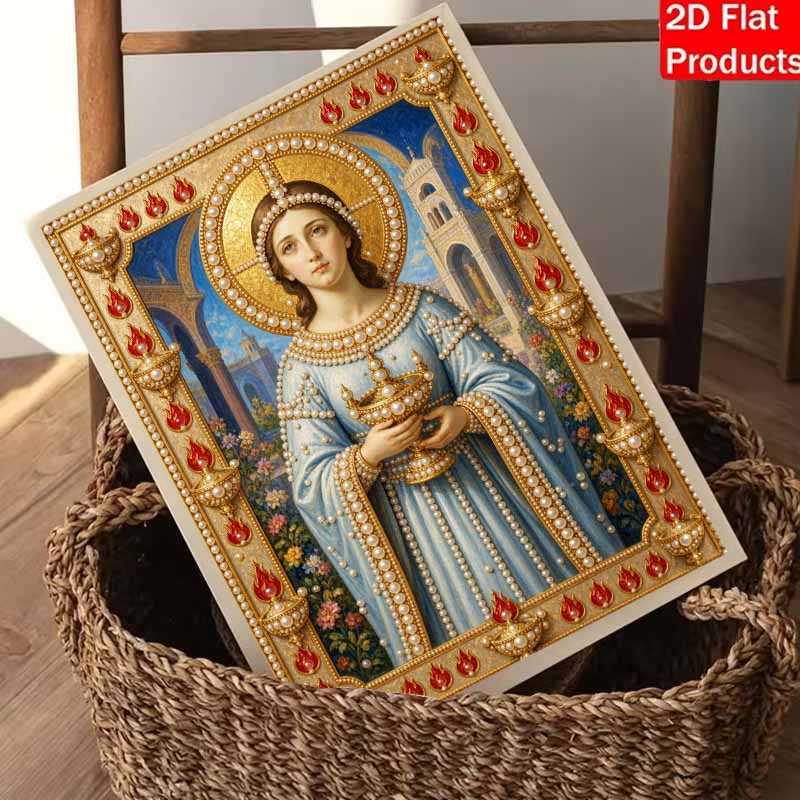 DIY 3D Pearl Diamond Painting Art Set Saint Virgin Mary Religious Home Decor Art Set Wall Art