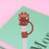 Christmas Straw Covers Cap Cartoon Silicone Drinking Straw Plug Tips Reusable Dust-proof Cup Cap Home Party Decoration