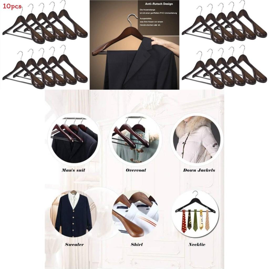 Thickened Wooden Hangers With Wide Shoulder For Garment Shops And Home Wardrobes