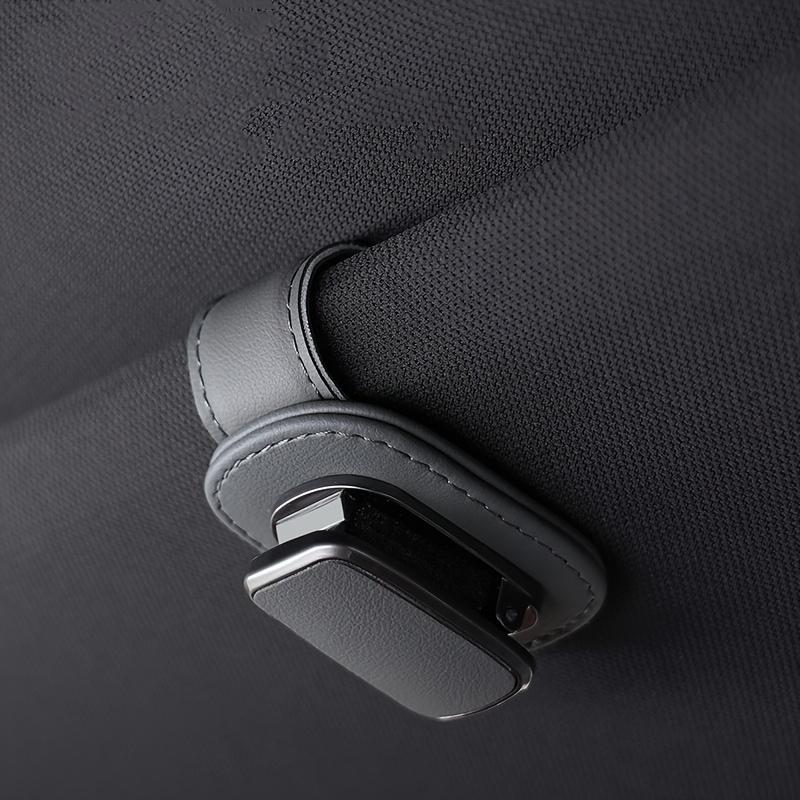 

1pc PU Leather Car Visor Clip - Universal Glasses Holder | Easy Install & Compact Organizer for Auto Storage чёрный