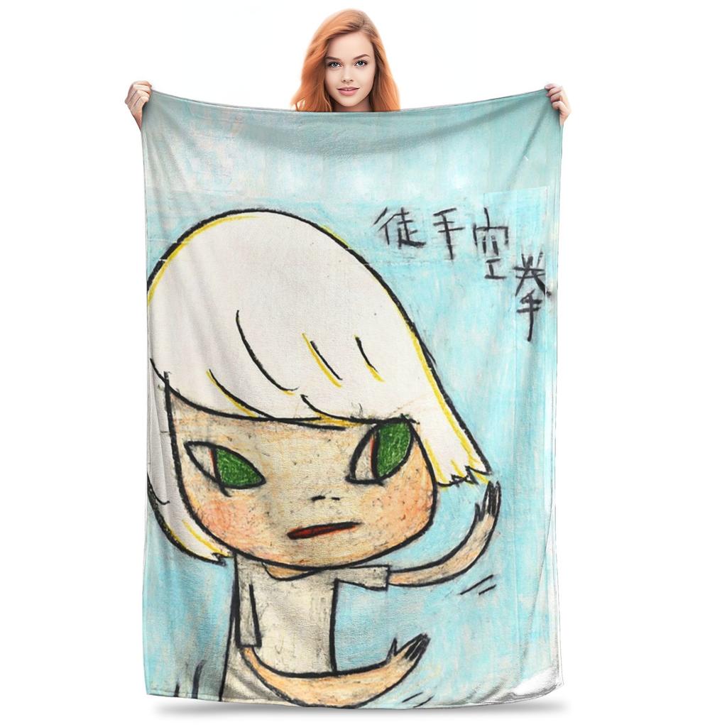Copy of Yoshitomo Nara Gypsy Song Blankets Soft Warm Flannel Throw Blanket Bedspread for Bed Living room Picnic Travel Home Sofa
